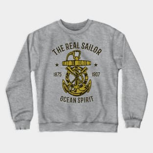 The Real Sailor: Vintage Nautical Anchor Design Crewneck Sweatshirt